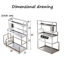 LYM &ripiano di stoccaggio Stendibiancheria da Cucina, Scaffale for Ripiani in Acciaio Inossidabile Organizzatore for condimento for Cucina Domestica - 3 Strati Scaffale di Finitura