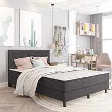 SKM Letto a Molle Grigio Scuro in Tessuto 140x200 cm (65.35kg)
