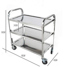 WHJ@ Carrello di Servizio con Carrello A 3 Strati in Acciaio Inox, Carrello per La Raccolta di Articoli per La Tavola, Carrello per Vino con Funzione Alberghiera, Carrello del Vino
