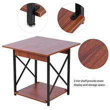 GOTOTOP Tavolino Industriale,Tavolini da Divano con ripiano,Tavolino Portariviste,Tavolino in Legno Vintage,Tavolino Laterale da Divano,Piccolo Tavolo da caffè per Salotto,60x60x58.5 cm