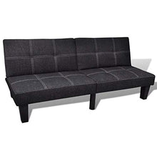 vidaXL Divano Letto Regolabile in Tessuto Nero Soggiorno Casa Salotto Sofa