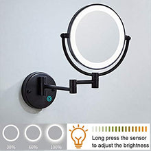 MRJ Specchio Ingranditore con Luce LED, Specchietti da Trucco a Parete Bilaterali a LED, Girevole 360 °, Lente d'Ingrandimento 5X e Specchio Piatto, Concealed Install
