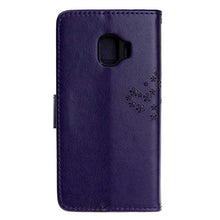Robinsoni Custodia Compatibile con Samsung Galaxy J2 Core Cover Folio a Fogli Mobili Cover Libro Pelle PU Case Taccuino Cover Portafoglio Custodia Libretto Retro Flip Caso Albero in Rilievo Cover