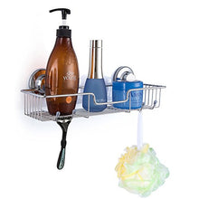 Sanno, cestino contenitore, organizer, per bagno, con ventosa, nessun danno, per accessori da cucina e bagno, in acciaio inox antiruggine