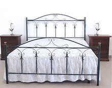 ARREDO HOME Letto Matrimoniale, Ferro BATTUTO, Modello Lancia, Vari Colori 100% Made in Italy Nero Sfumature Oro