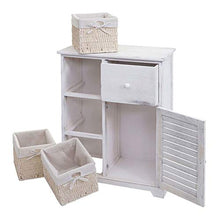 Mendler Cassettiera con 3 ceste Shabby Vintage HWC-H21 Legno paulonia Bianco