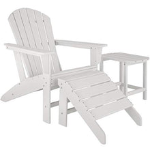 TecTake 800816 Poggiapiedi con Effetto Legno, Resistente alle Intemperie, Mobile da Terrazza, Sgabello per Piedi, Panchetto Balcone Esterno, Nuovo (Bianco)