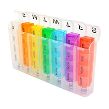 wanzhaofeng Weekly Pill Organizer, Pop-up Pillola e Vitamin Pill Planners, Scatola per Pillole Trasparente a 28 Griglie 7 Colori, Contenitore per Pillole
