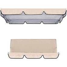 QSLS Set Tenda da Sole per Copertura per Tettuccio di Ricambio per Altalena, Copertura Superiore per Sedile A Baldacchino Impermeabile + Copertura per Sedile Altalena,Beige,249 * 185 * 18cm