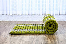 LEEWADEE materassino thailandese Arrotolabile, L: Tappeto per Dormire, Spessa stuoia da Massaggio, Strumento in kapok, 190 x 100 cm, Verde