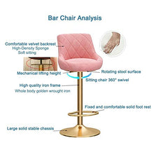 Sgabelli da Bar Sgabello da bar girevole in metallo, Sgabelli da bar alti 65-80cm, Sgabelli da pranzo moderni della colazione della cucina, Sedia da casa in velluto con schienale e poggiapiedi cromato