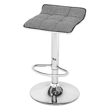 Sedia da ufficio creativa morbida borsa quadrata bordo curvo piede bar sgabello cotone e lino tessuto grigio scuro
