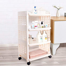 &ripiano di stoccaggio Scaffale, multifunzione da terra con ruote Trolley Mensola Bagno Soggiorno bagagli Rack a 4 strati Scaffale di finitura