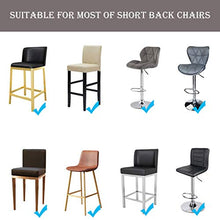 Fodera per sedia da bar Coprisedie per seggio da Sala da Pranzo, Tessuto da Stretch Lavabile e Rimovibile ElasticizzatoSgabello da bar Protector sgabelli Coprisedile con Schienale (coffee, 2)