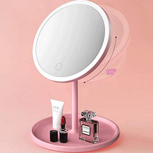 Specchio for Il Trucco, Specchio for Il Trucco A LED con Luce, Specchio for Il Trucco Desktop, Conveniente Specchio di Trucco, Rosa
