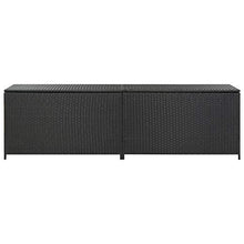 Tidyard Baule Cassapanca da Giardino Grande Impermeabile in Rattan, Contenitore da Esterno Multiuso, 200x50x60 cm Nero