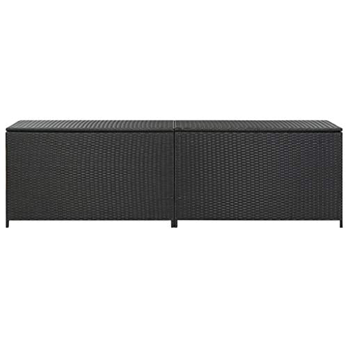 Lechnical Cassapanca portaoggetti all'aperto-Contenitore capannone Grande con Coperchio per Giardino,Veranda, Patio, Conservatorio conservare Cuscini, Giocattoli, Attrezzi e Altro, 200x50x60 cm Nero