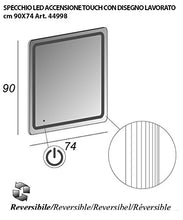 Mobile bagno moderno New York sospeso bianco, misura cm 84, con specchio, lavabo e colonna