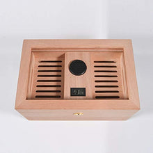 Umidificatore a scatola isolante 100 Cigar Humidor Dispositivo di Raffreddamento Cedar Cigar Idratante Governo Trasparente Tetto Apribile Cigar Box Cigar Governo di Immagazzinaggio Built-in Igrometro
