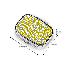 Scatola quadrata per pillole medicinali con fiori cachemire in Chartreuse verde e bianco moda pillola organizer da viaggio pillole dispenser per vitamine integratori