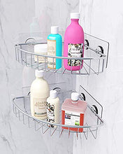 Confezione da 4 contenitori da doccia da attaccare alla parete, senza forature, per doccia ad angolo, autoadesivi, per appendere il bagno, la cucina