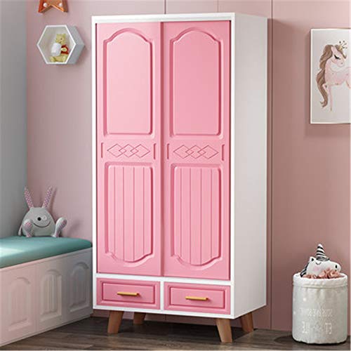 SuDeLLong Armadio per Bambini Camera da Letto per la casa Semplice Semplice Piccolo Armadio Armadio Armadio Anta (Colore : Pink, Size : 160x50x80cm)