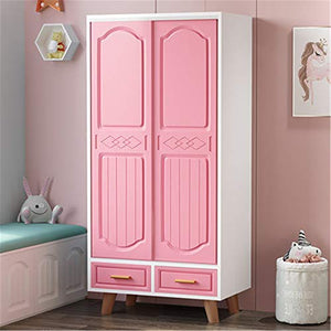 SuDeLLong Armadio per Bambini Camera da Letto per la casa Semplice Semplice Piccolo Armadio Armadio Armadio Anta (Colore : Pink, Size : 160x50x80cm)