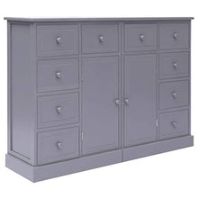 SKM Credenza con 10 Cassetti Grigia 113x30x79 cm in Legno (24.35kg)