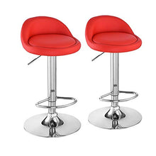 FYLYHWY 2pcs Cuoio Bar Sedile Girevole Bar Cucina Sgabelli Sedia Regolabile Pranzo contatore Nero/Rosso Spedizione Veloce (Color : 2pcs Red)