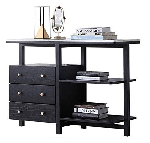HLZY Armadio Laterale Accento, armadi da Cucina Storage Cucina Credenza Pranzo a Buffet Armadio Server Armadio, Free Standing di immagazzinaggio Petto con 3 cassetti e Aperto Scaffali