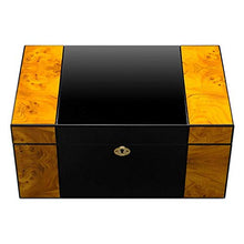 SCDZS Desktop Cigar Humidor, Cedar & Leather Cigar Box di stoccaggio Bene Seal Design con Vassoio e divisore Regolabile, Vetro igrometro e umidificatore Rettangolo