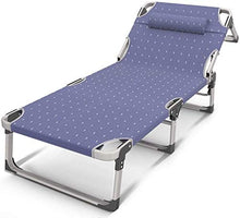 FGDSA Sedia da Letto Pieghevole Lettini da Sole Letto Singolo Letto da Campeggio Ufficio Siesta Letto Reclinabili Letto da Ospedale Letto Semplice con Rinforzo Cuscino Regolabile Blu