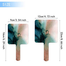 Specchio a mano, blu typhoon quadrato palmare specchio con maniglia per trucco casa salone di viaggio uso 9 cm L x 16 cm L