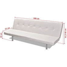 Festnight Adjustable Bed Sofa with Two Pillows Divano Letto Regolabile in Ecopelle/Similpelle/Pelle Artificiale con Due Cuscini da Soggiorno 168 x 77 x 64 cm Bianco/Nero