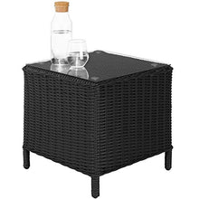 TecTake 800759 Set in Rattan, 2X Poltrone 2X Poggiapiedi 1x Tavolo, Inossidabile, Resistente alle intemperie, incl. Cuscini - Disponibile in Diversi Colori (Nero | No. 403350)