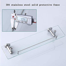 DNSJB Mensola in Vetro per Bagno, Mensola in Vetro monostrato a Parete per Bagno con Recinzione Protettiva in Acciaio Inox 304, 20"× 3,9" × 4,7"