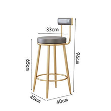 XuQinQin Sedie Cotone e Lino Bar Stool con Schienale Altezza Bar Chair Casa Bar Sgabelli da Cucina con pedana morbide Coppe Imbottite sgabelli da Bar (Size : Medium)
