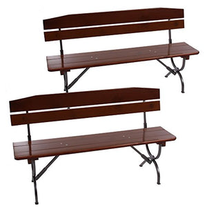 Set 2x panche Linz ideale per le feste in giardino terrazza legno scuro 180cm