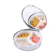Haosell - 3 mini portapillole portatile, in metallo, impermeabile, con 3 scomparti separabili, piccolo portapillole da viaggio, per vitamine e medicine
