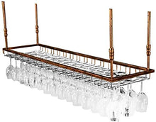 DJSMjbj soffitto rosso vino tazza titolare bar appeso alto vetro titolare casa capovolto in ferro battuto uva stoccaggio (colore : A, dimensioni: 120 * 40cm)