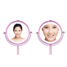 Specchio da trucco da tavolo, 360 gradi doppio specchio (ingrandimento su un lato) regolabile in tre colori LED Touch Light per bagno e toeletta