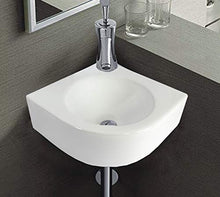 1 lavabo in ceramica piccolo rettangolare da parete in ceramica 41 x 21,5 cm.