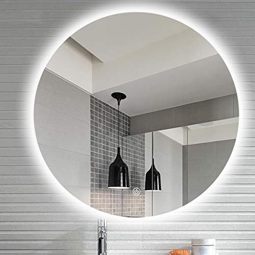 Mirror con Specchio da Bagno Specchio a LED con Applique da Parete a Specchio Intelligente antinebbia Specchio da Bagno Tondo + Comando Touch Switch
