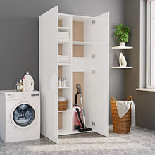 Festnight Armadio Vestiti,Armadio Moderno,Armadio Camera da Letto,Armadio Bianco,Armadietto Vestiti Bianco in Truciolato,Armadietto Bianco,Armadietto Ripostiglio,Armadio Bagno 80x35,5x180 cm