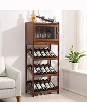 Wine Rack Holder, Vino Bottle Holder, armadietto del vino, soggiorno vino armadio in legno massello di bambù piccolo armadietto vino vetrina vino cremagliera caduta decorazione for la casa Decorazioni