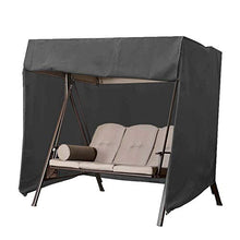 FDSAD Coperchio del Sedile a Battente, Giardino Swing 2/3 Seater Protection Cover, Copertura per mobili Impermeabile, Tutta la Protezione del Tempo,Nero,220 * 125 * 170cm