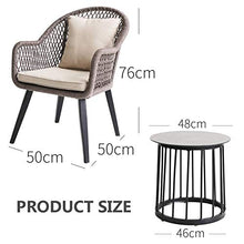 Aimir Set di Mobili da Giardino per Esterni, Set di Combinazioni di Sedie in Rattan per Famiglie con Tavolino in Vetro Mobili da Conversazione per Patio da Giardino per Tutte Le Stagioni