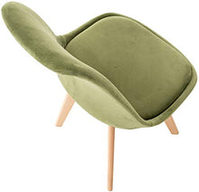 CLP Set 4 Sedie Pranzo Imbottite Linares In Plastica E Similpelle I Stoffa I Velluto I Sedie Scandinave Design Tulip Telaio In Legno, Colore:verde chiaro, Materiale:Velluto