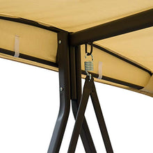Outsunny Dondolo da Giardino 3 Posti in Metallo con Tetto Inclinabile e Cuscini Imbottiti 280x120x172cm, Beige
