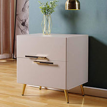 DJFIOSD Comodino per Camera da Letto, Comodino con 2 Cassetti Armadi con Maniglie d'oro, Grandi Cassetti di Stoccaggio con Angoli Arrotondati, Casa Divano Comodino,A